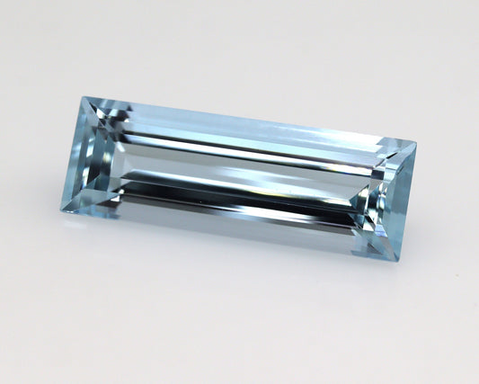 High Grade 18x6.4 mm AAA Natural Aquamarine Baguette Cut Loose Gemstone, March Birthstone, Blue Aquamarine for Custom Ring, Elongated Gem