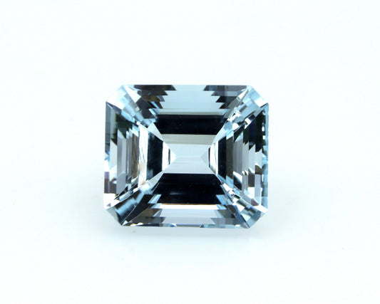 8.4 Ct Aquamarine Emerald Cut, 12.8x11.2mm Eye Clean Octagon Gem, Natural Blue Aquamarine for Ring, AAA Quality, Squarish Emerald Cut