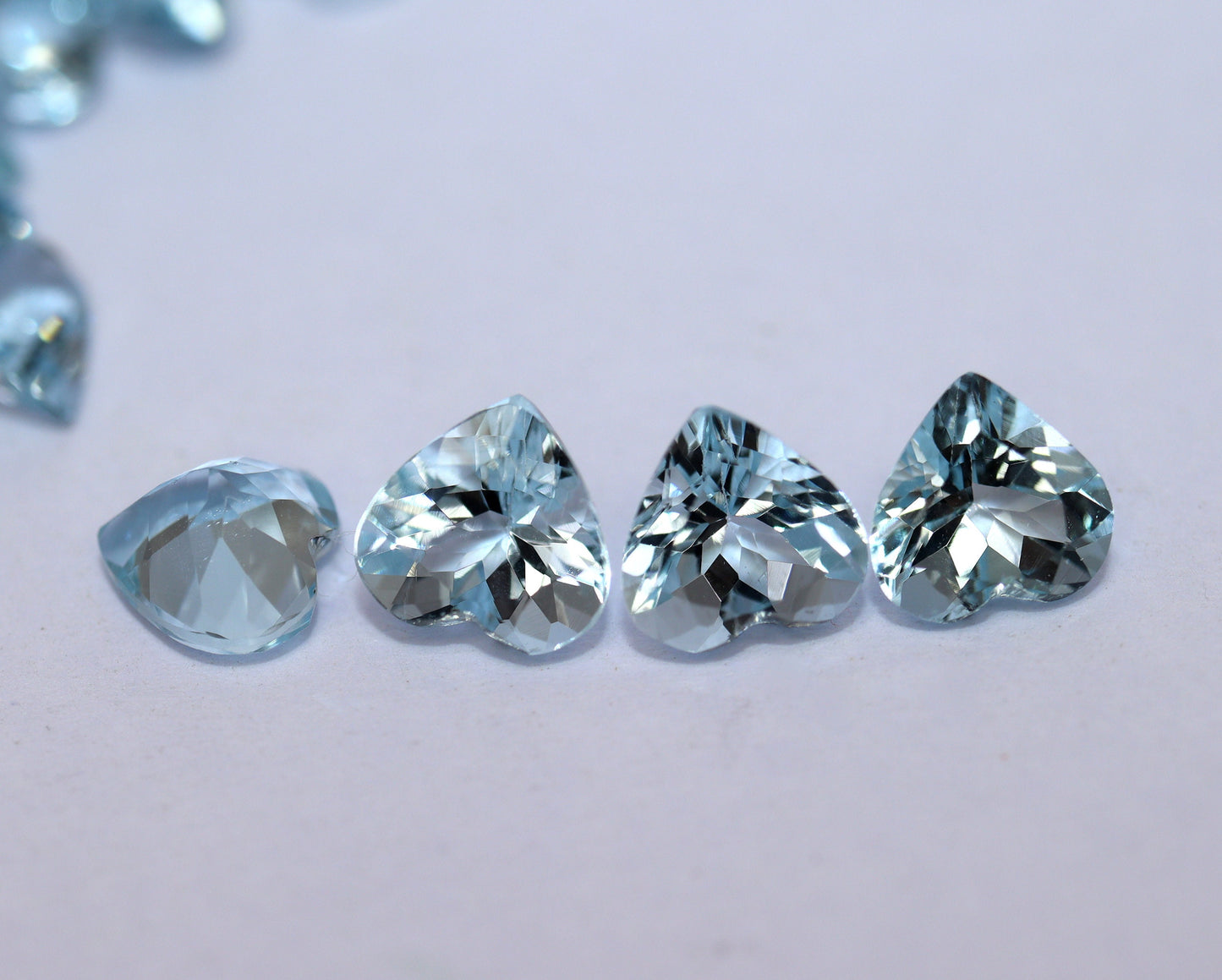 6 mm AAA Natural AQUAMARINE Heart Cut, SUPER High Quality Aquamarine, Tiny Hearts, For Heart Stud Earrings