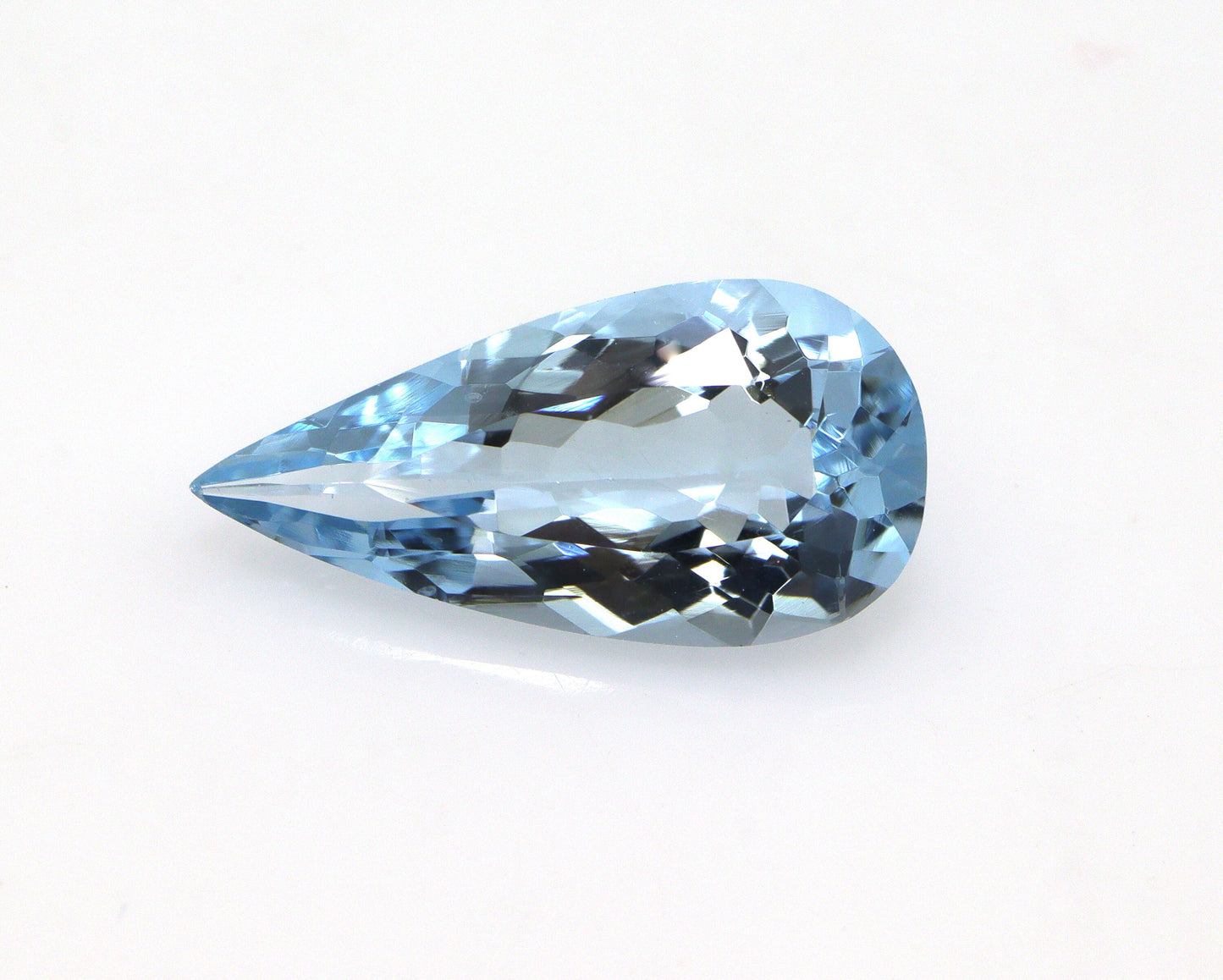 3.4 Ct Natural Aquamarine Pear – 16x8 mm AAA+ Top Blue Gemstone, Unheated Untreated March Birthstone for Ring or Drop Necklace