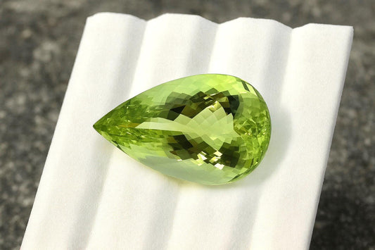34.7 Ct AAA+ Natural Heliodor – Pear Cut, BIG Greenish Golden Beryl, Collector’s Gemstone, Rare Yellow-Green Beryl