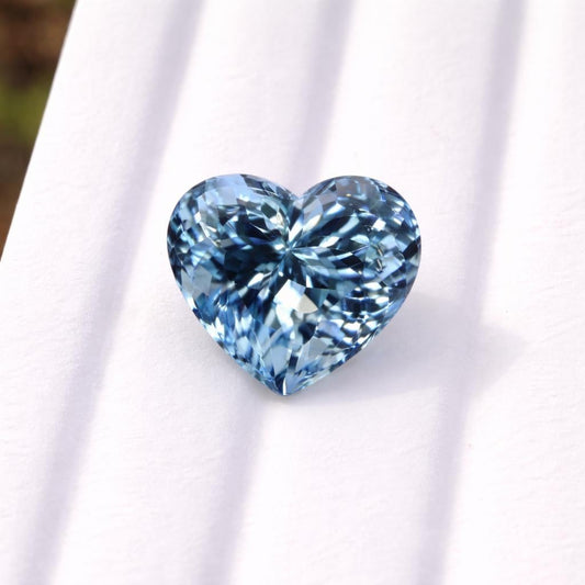 6.1 Ct Aquamarine Heart Cut 12.5x11 mm | AAA+ Natural Blue Gemstone | FINEST QUALITY Loose Aquamarine for Ring, Pendant, Necklace