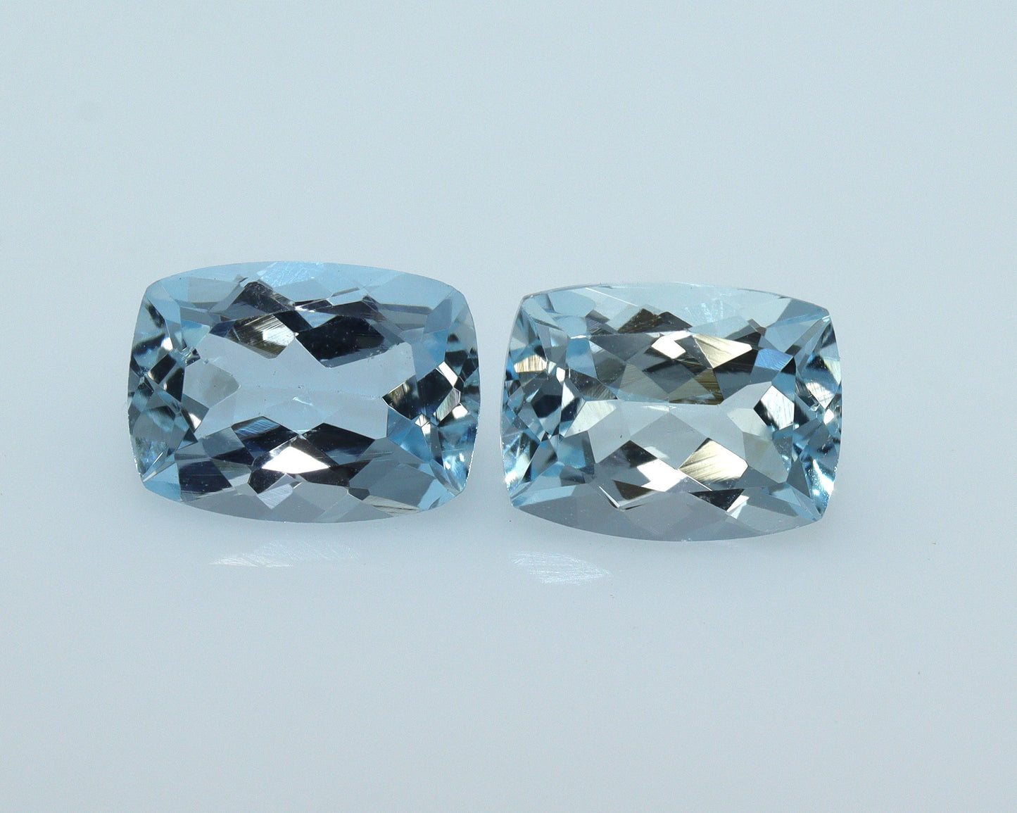 8x6 mm Natural Aquamarine Cushion Cut Pair | 2.8 Ct Light Blue Eye Clean Gemstones | Matching Cushion Aquamarine Earrings Stones