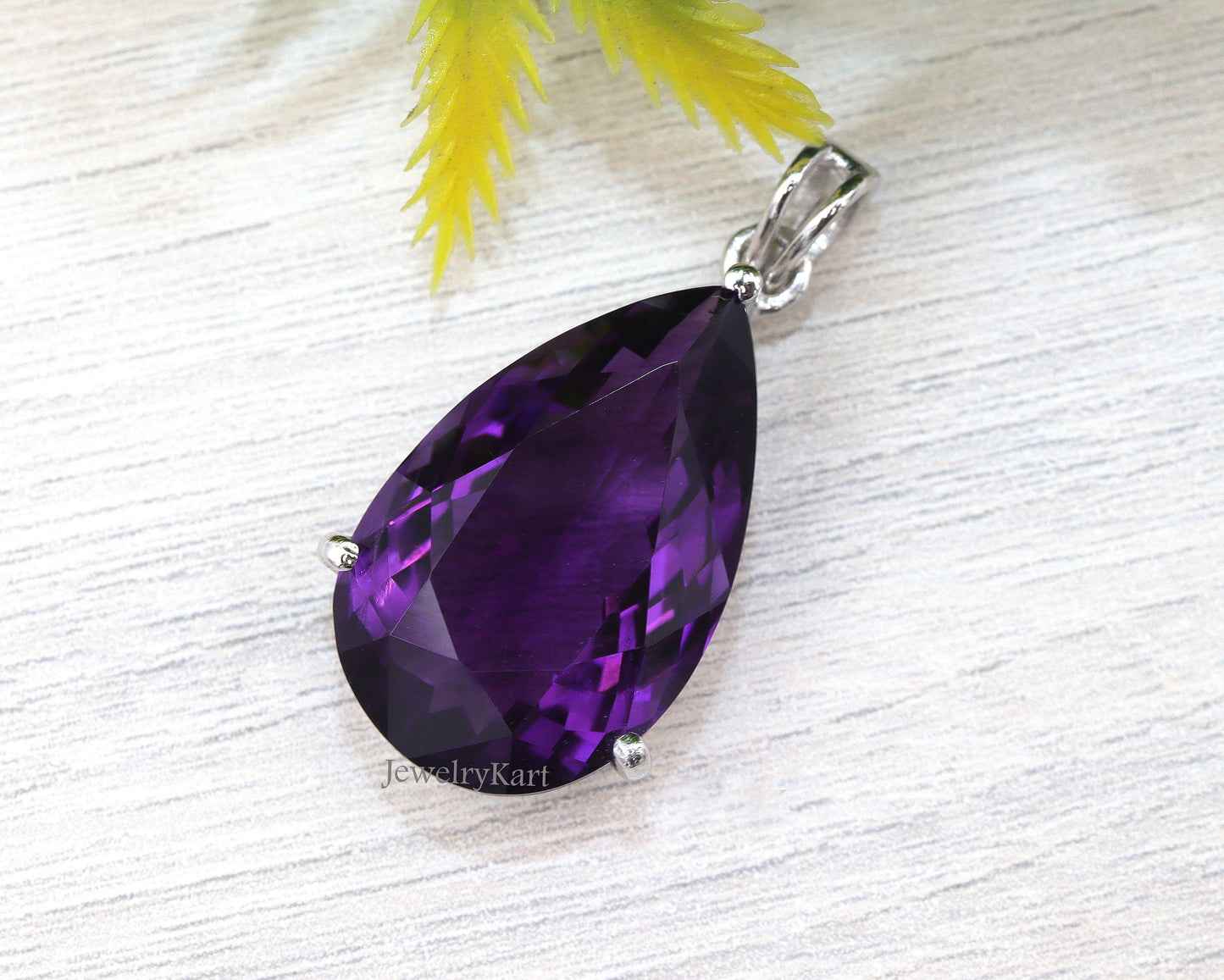 AAA Natural Amethyst Pendant | Pear Cut 15 Ct Purple Gemstone | 925 Silver | February Birthstone Necklace