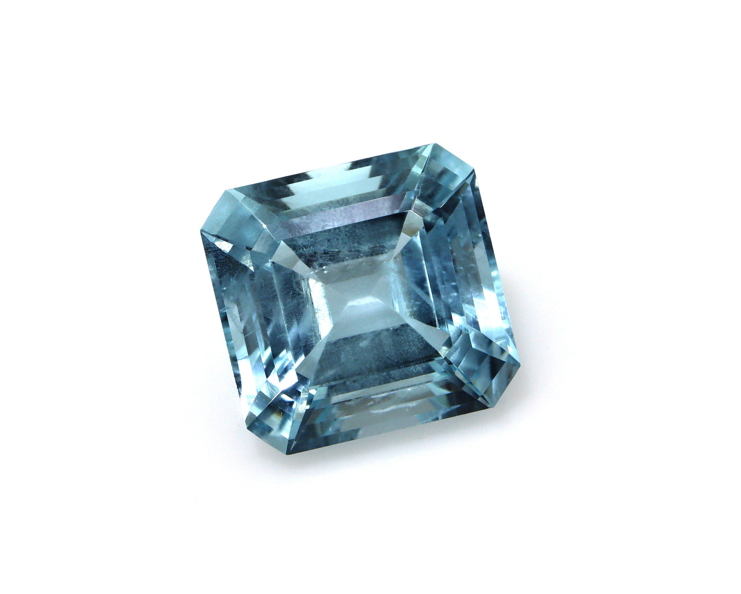 LARGE 9 Cts Asscher Cut Aquamarine – Square Ocean Blue Gem | Rare Big Face Stone | 100% Natural Untreated