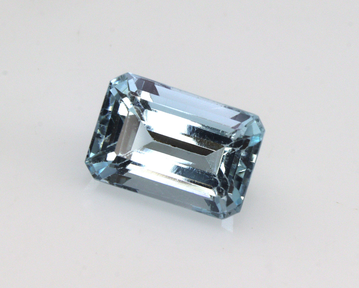 2.8 Ct Natural Aquamarine Emerald Cut | Faceted Aquamarine Gemstone | March Birthstone | Eye Clean Medium Blue Aquamarine