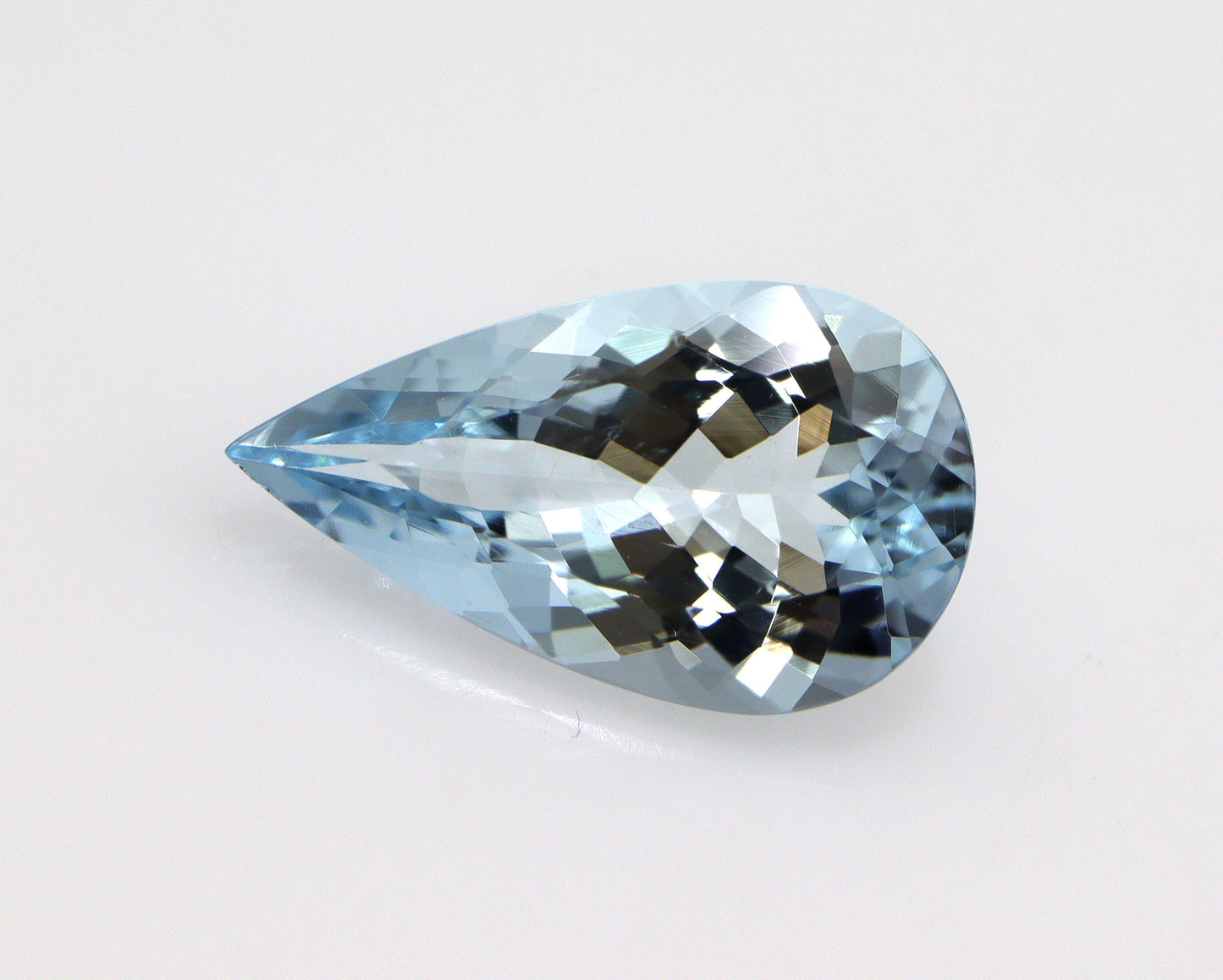2.80 Cts Natural Aquamarine • 14.5×8.4 mm Pear Cut • AAA Faceted • Light–Medium Blue • Pear Pendant/Ring Gemstone