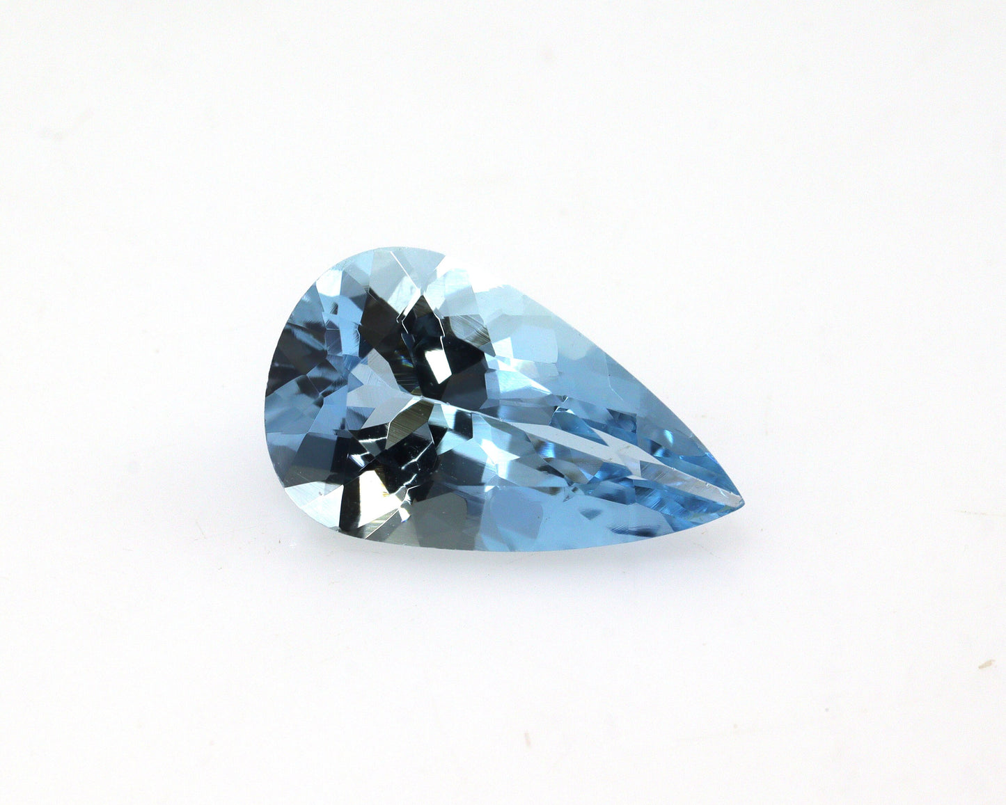 2 Ct Natural Aquamarine Pear – 12x7 mm Medium Blue Gemstone, Unheated AAA Quality African Aquamarine for Ring or Necklace