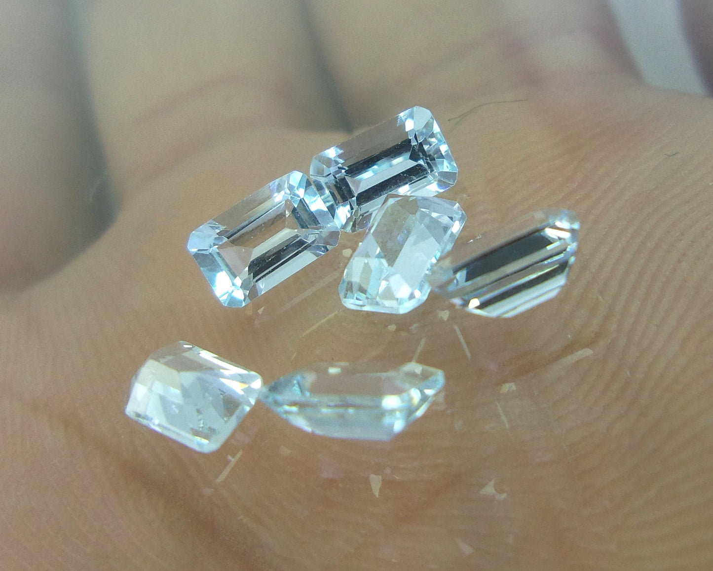5.7x3.7 mm Emerald Cut Aquamarine | Calibrated Sky Blue Aquamarine Lot | Small Octagon Stones | March Birthstone for Earrings & Jewelry