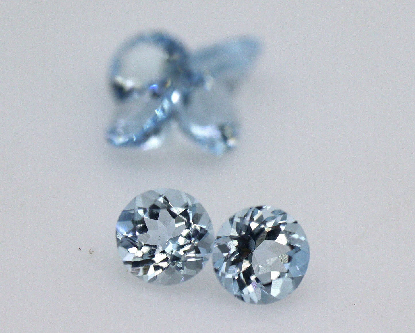 5 mm Natural Aquamarine Round Cut Stones • AAA+ Aquamarine Pair • Calibrated 5mm Stones for Stud Earrings • Round Wholesale Loose Gems