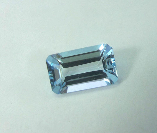 Genuine Aquamarine Emerald Cut - Medium Blue Loose Gemstone, 7x4.3 mm, High Quality Aquamarine