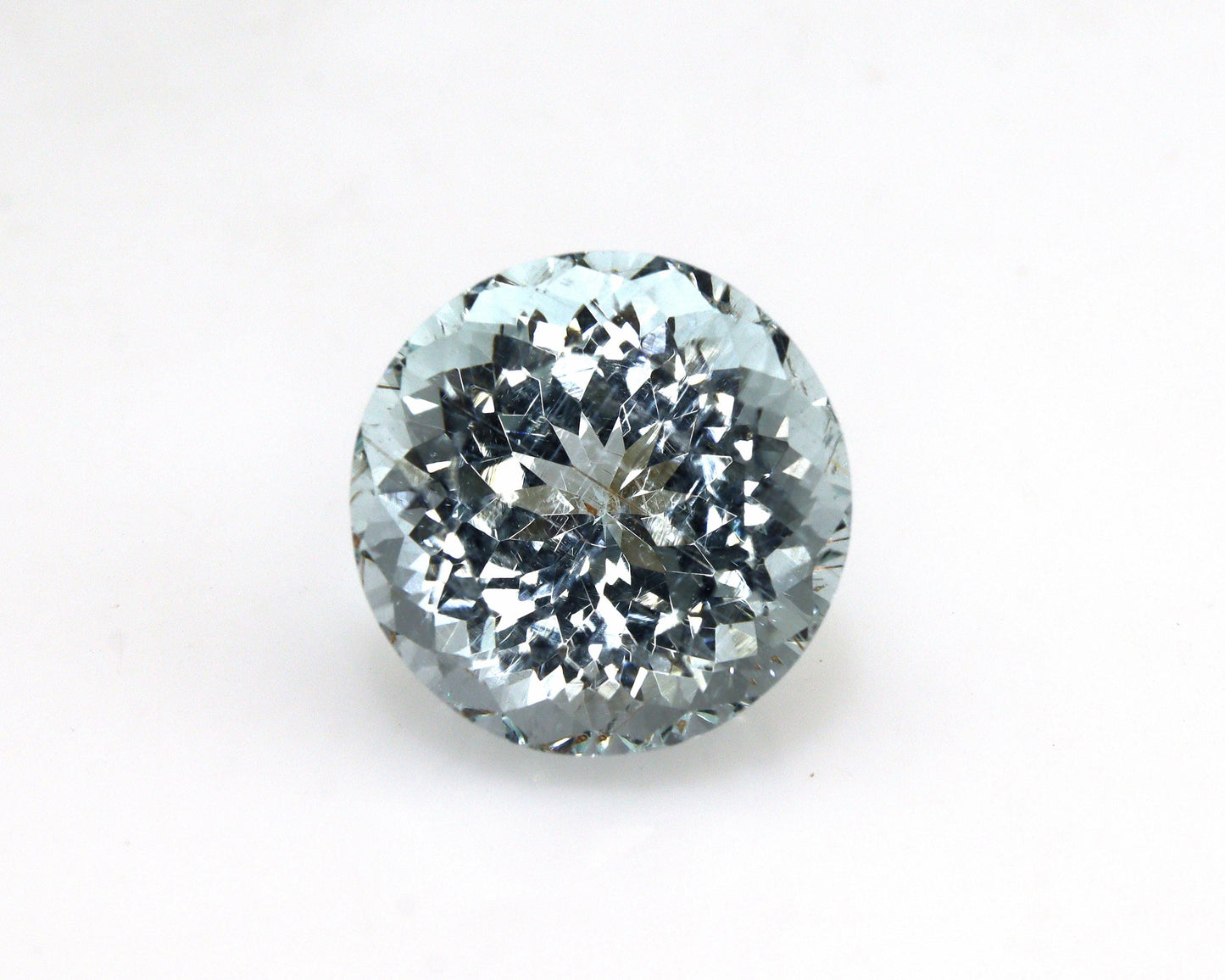 11.3 mm Natural Aquamarine Round – 5.9 Ct AAA Faceted Aquamarine Gemstone | Large Round | Eye-Clean | Africa Origin