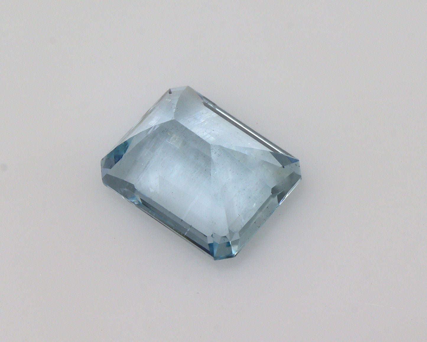 5.85 Ct Natural Aquamarine Emerald Cut | Big 12x9.5 mm Faceted Aquamarine | Light to Medium Blue Aquamarine for Engagement Ring or Necklace