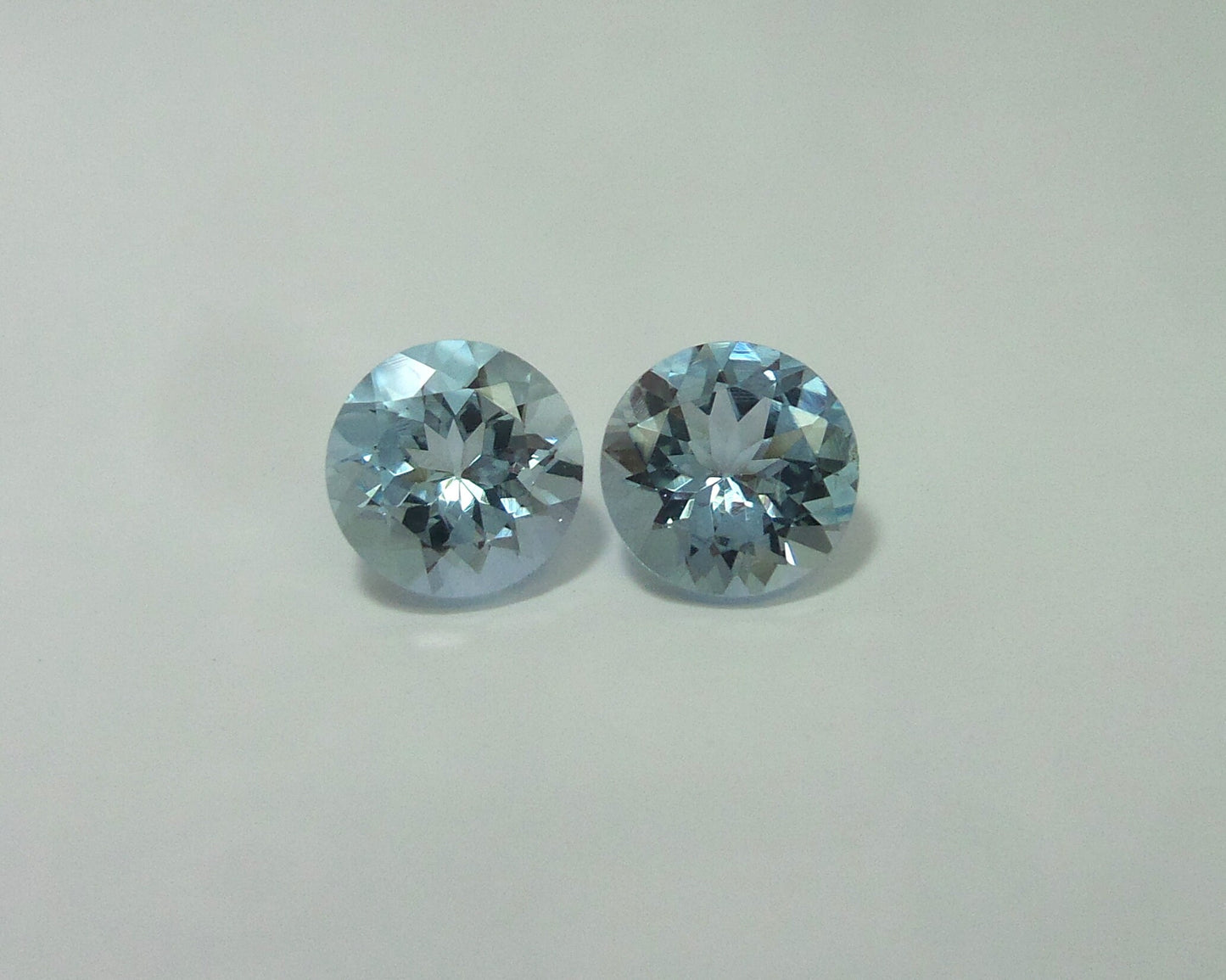 7 mm Aquamarine Pair | AAA+ Round Cut | 2.2 Ct Medium Blue Gems | Eye Clean | Calibrated for Studs | Jewelry Making Round earrings