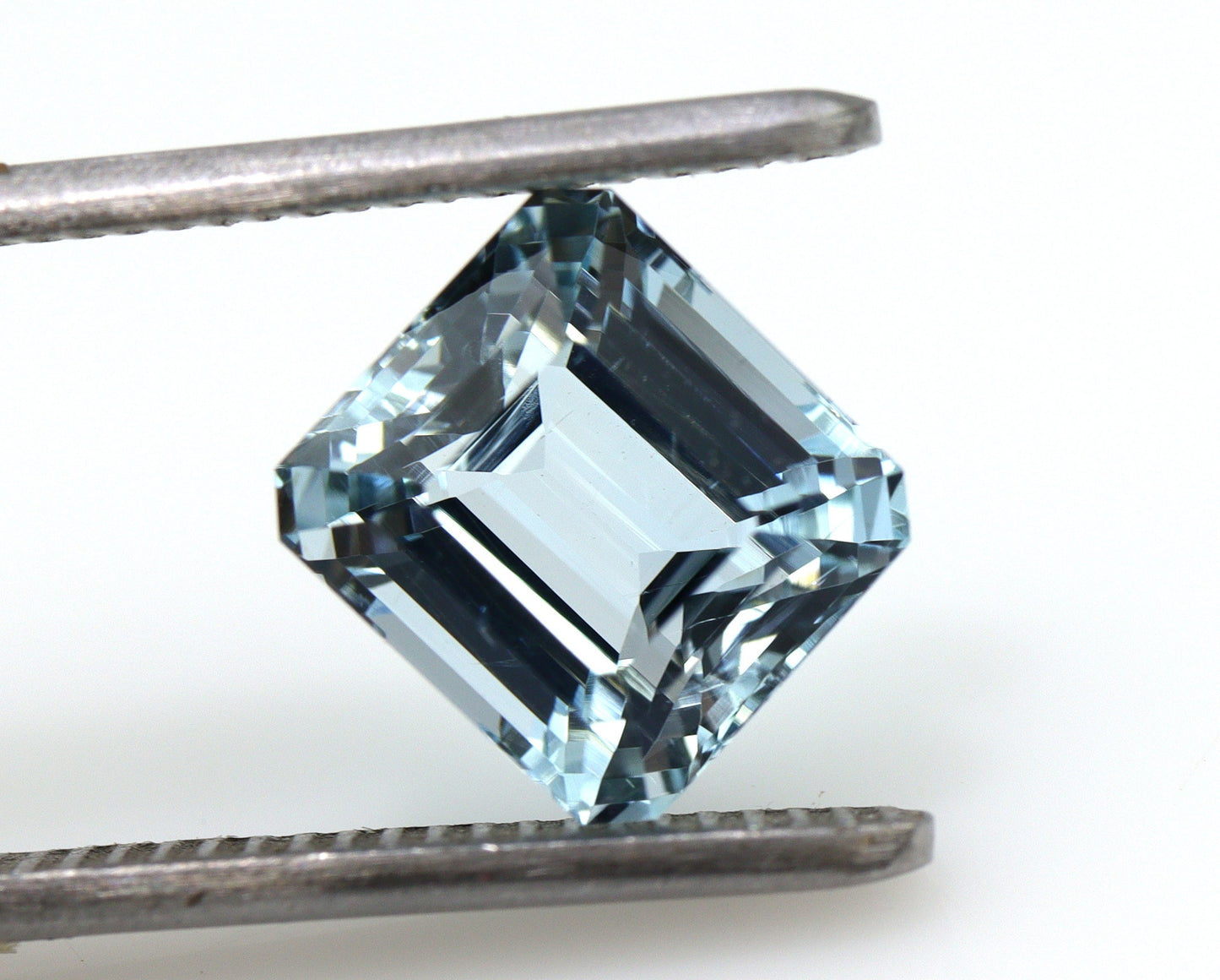 3.9 Ct Aquamarine Emerald Cut – AAA Natural 9x8.4 mm Octagon Gemstone, Medium Blue Aquamarine, Solitaire Ring Stone