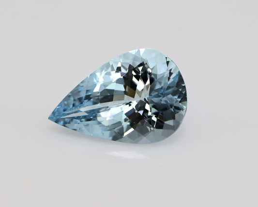 4.3 Ct Natural Aquamarine Pear Cut, 15x10 mm Medium Blue Gem, Eye Clean Aquamarine for Ring or Pendant, AAA Loose March Birthstone