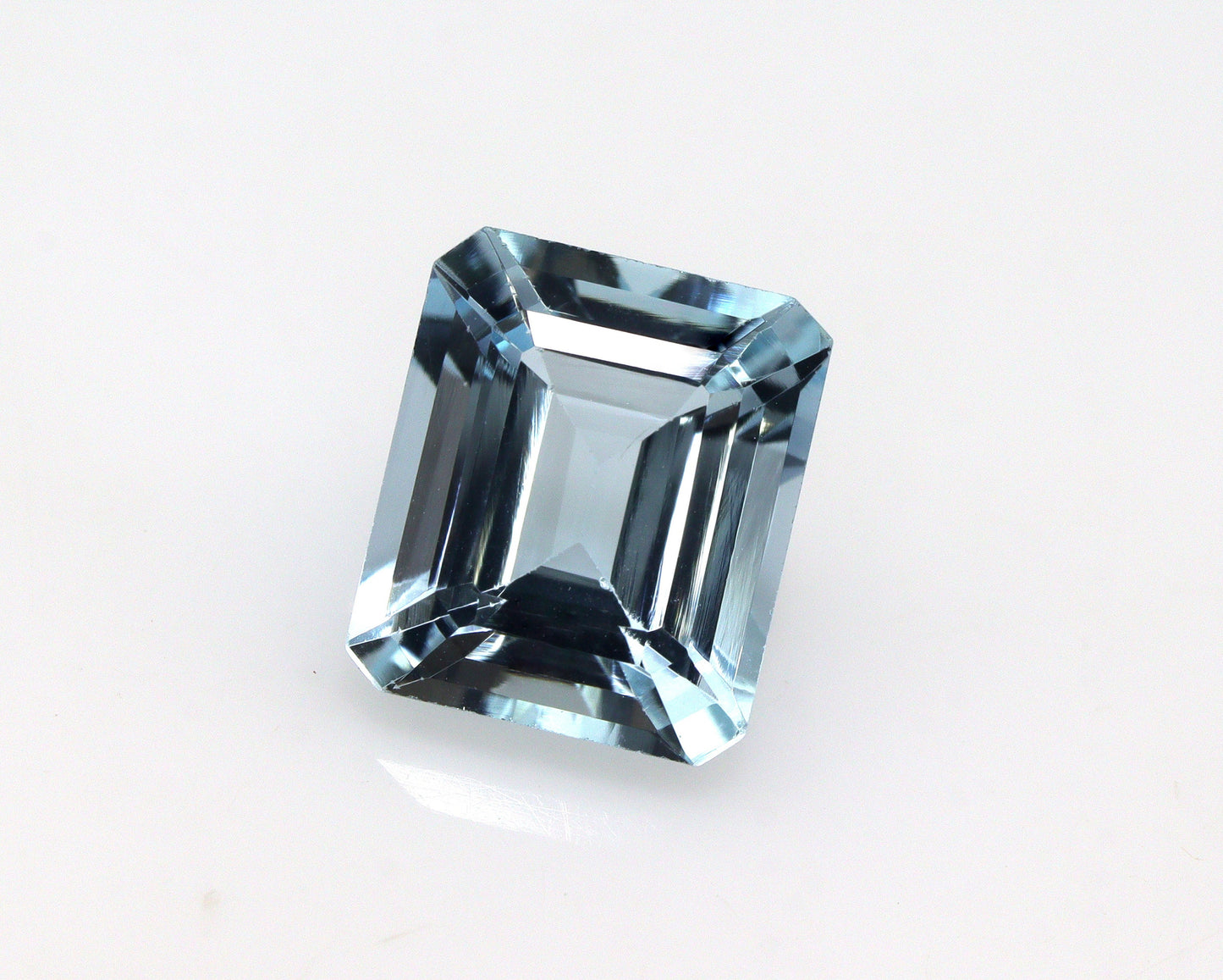 Aquamarine Emerald Cut, 2.3 Ct Faceted Aquamarine For Engagement Ring, Top Quality, Simple Aquamarine Ring, Octagon Ring, For Jewelry Making
