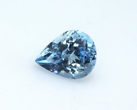 Natural Pear Aquamarine 2.4 Ct | Dark Blue Aquamarine Gemstone | March Birthstone | Loose Aquamarine for Engagement Ring