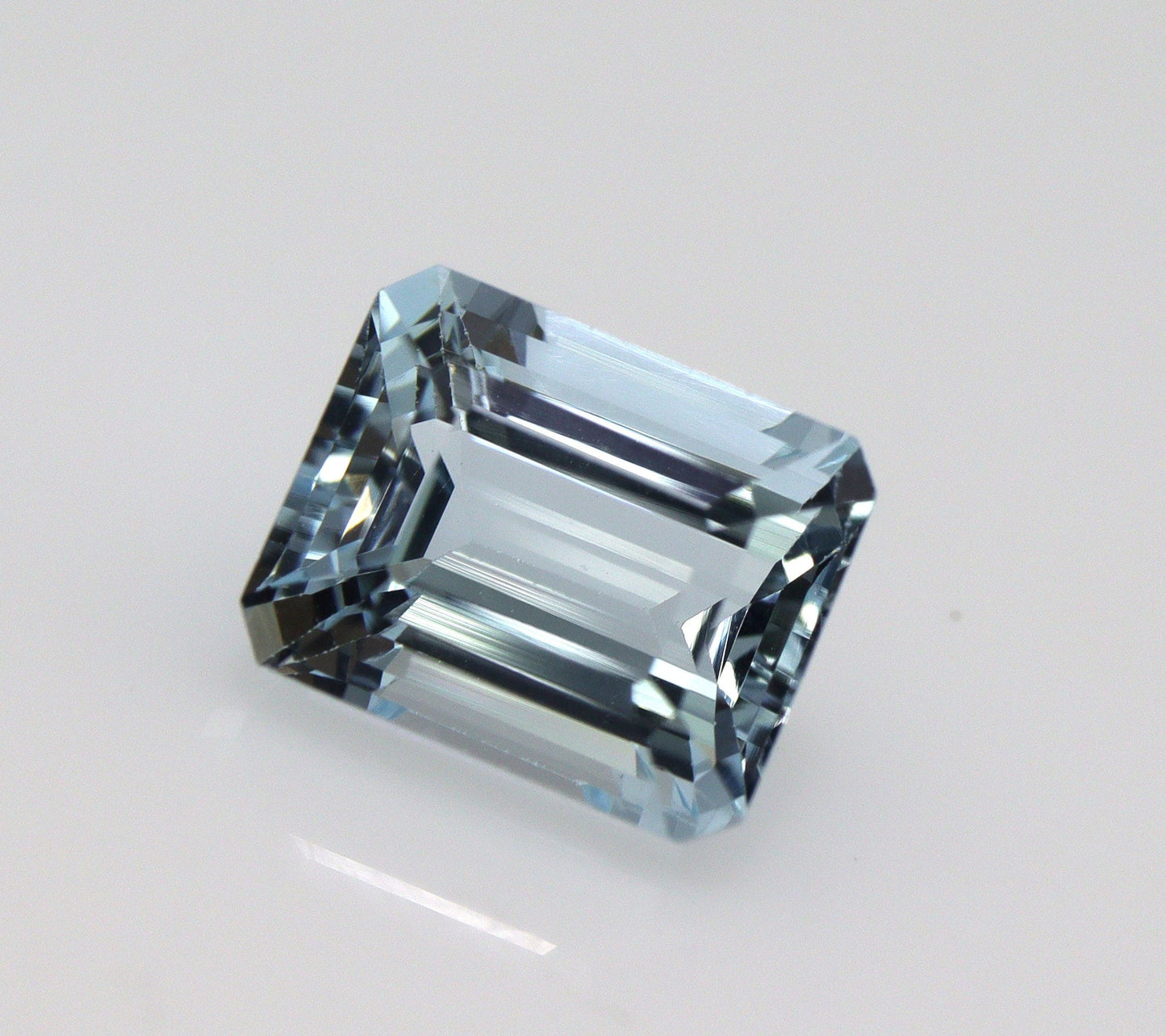 2.3 Ct AAA Aquamarine | Emerald Cut 8.5x6.9 mm | Light-Medium Blue | Eye Clean Gem | Custom Ring | IGITL Cert | Wholesale Aquamarine