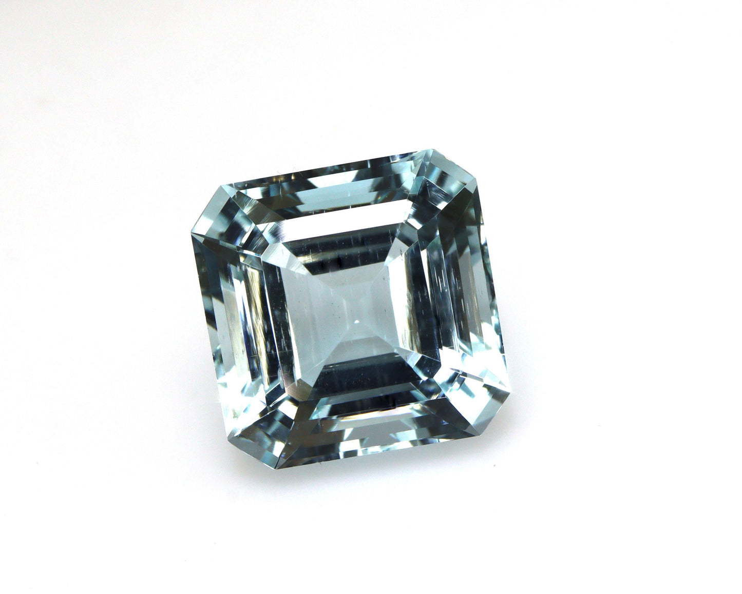 14.2 Ct Natural Aquamarine Asscher Cut – 14.6 mm Square | HIGH Quality AAA Light Blue Aquamarine For Asscher Cut Engagement Ring