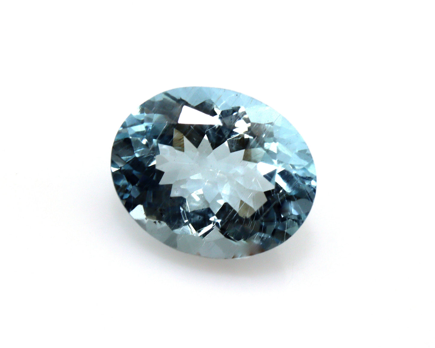 12x10 mm Natural Aquamarine Oval Cut 4.3 Ct | Medium-Dark Blue Unheated African Aquamarine for Ring or Pendant