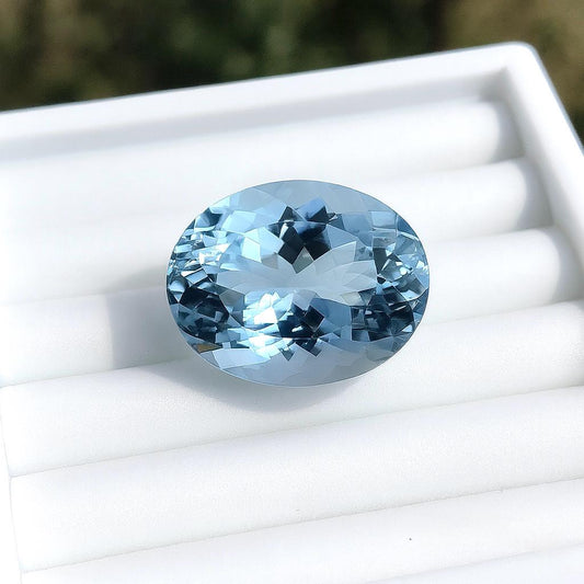 AAA+ 4.6 Ct AAA Natural Aquamarine Oval Cut 12.5x9.5 mm | Top Blue Faceted Gemstone | Loose Aquamarine for Ring, Pendant, Necklace
