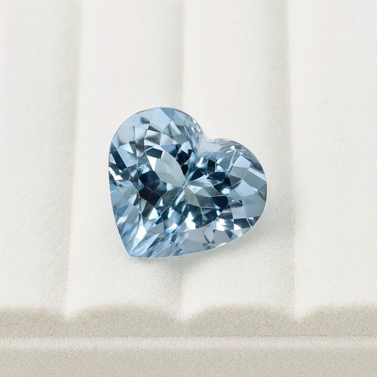 2.26 Ct AAA Natural Aquamarine Heart Cut Gemstone | Medium Blue | Eye Clean | Unheated & Untreated | March Birthstone Ring Necklace