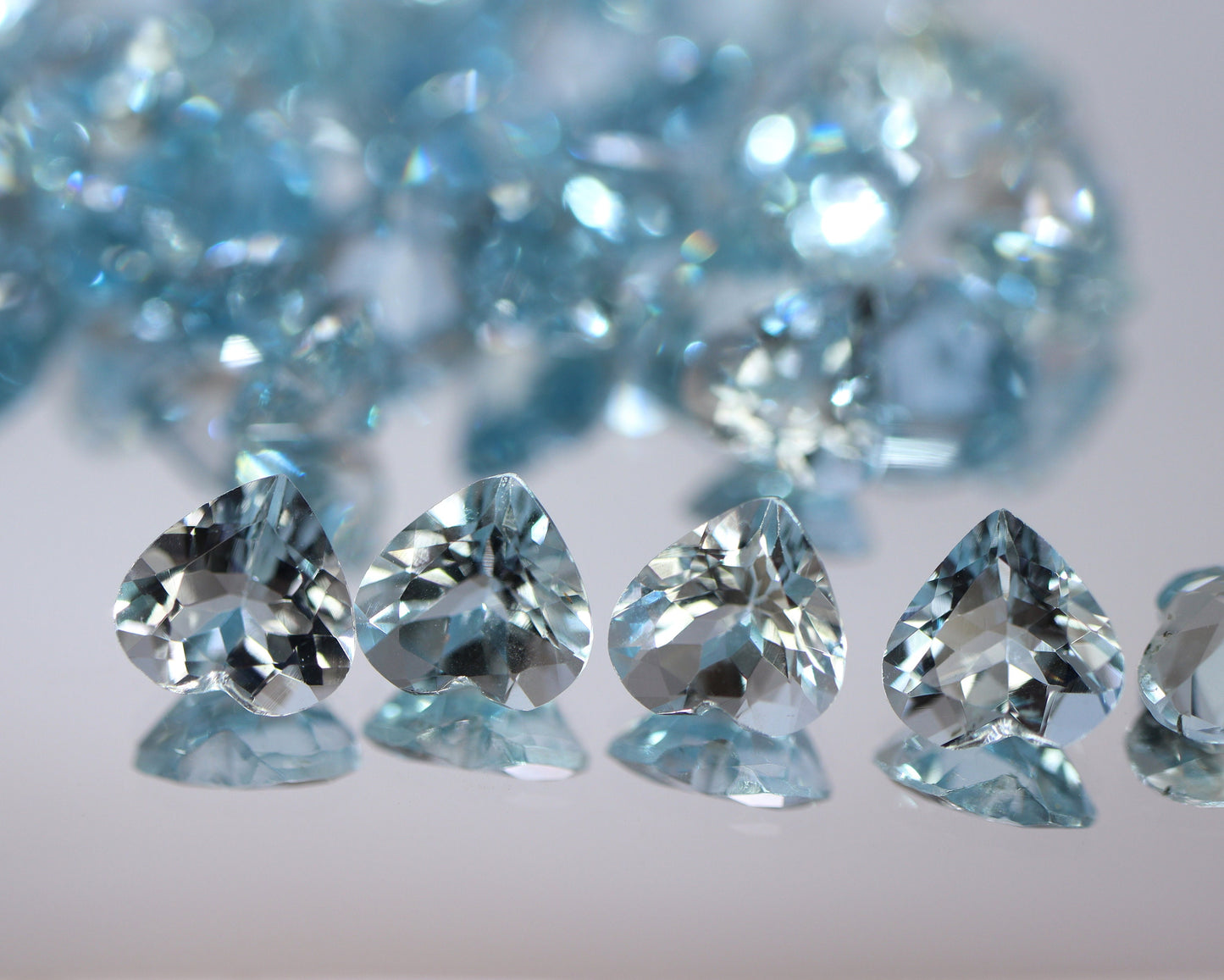 6 mm AAA Natural AQUAMARINE Heart Cut, SUPER High Quality Aquamarine, Tiny Hearts, For Heart Stud Earrings