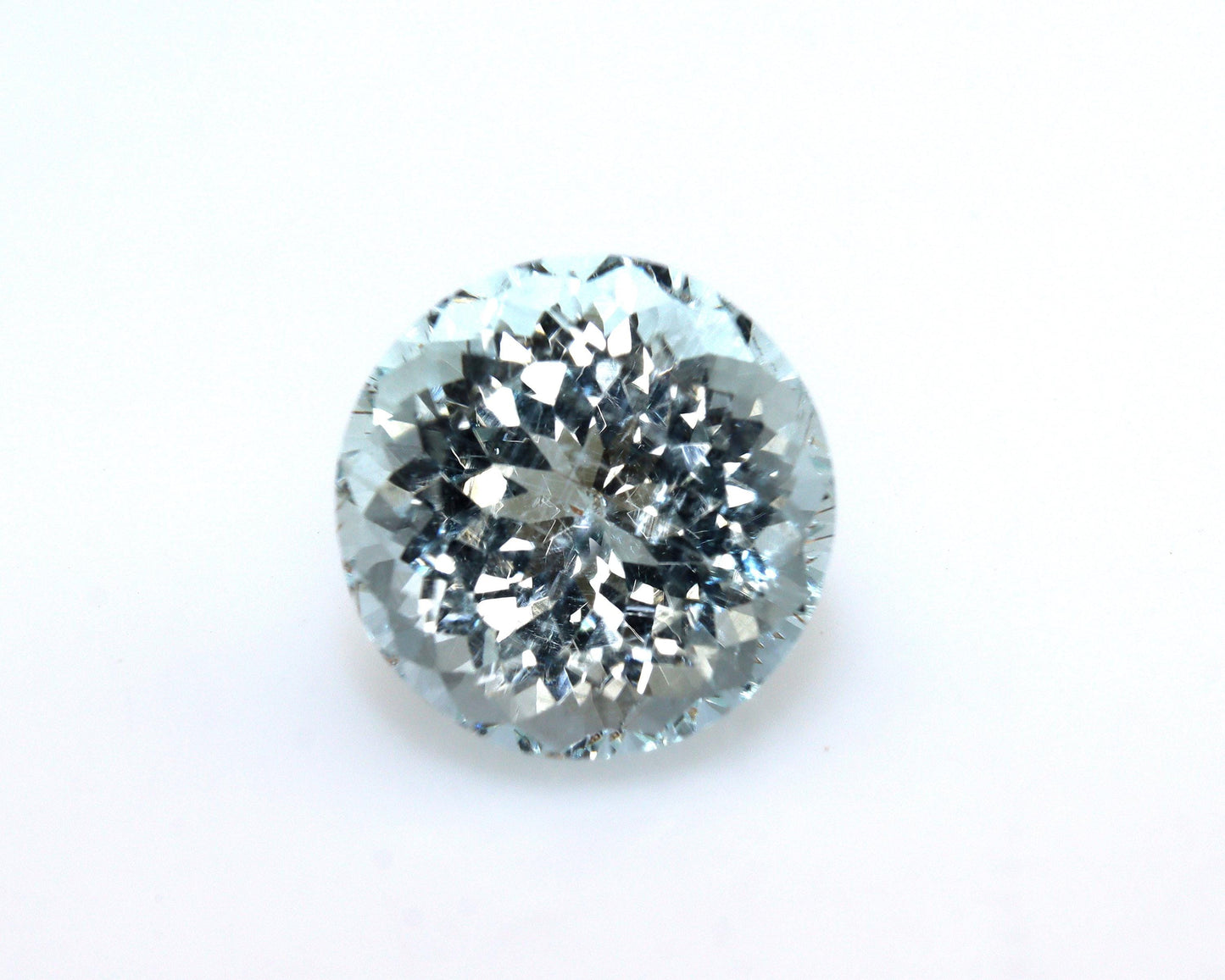 11.3 mm Natural Aquamarine Round – 5.9 Ct AAA Faceted Aquamarine Gemstone | Large Round | Eye-Clean | Africa Origin