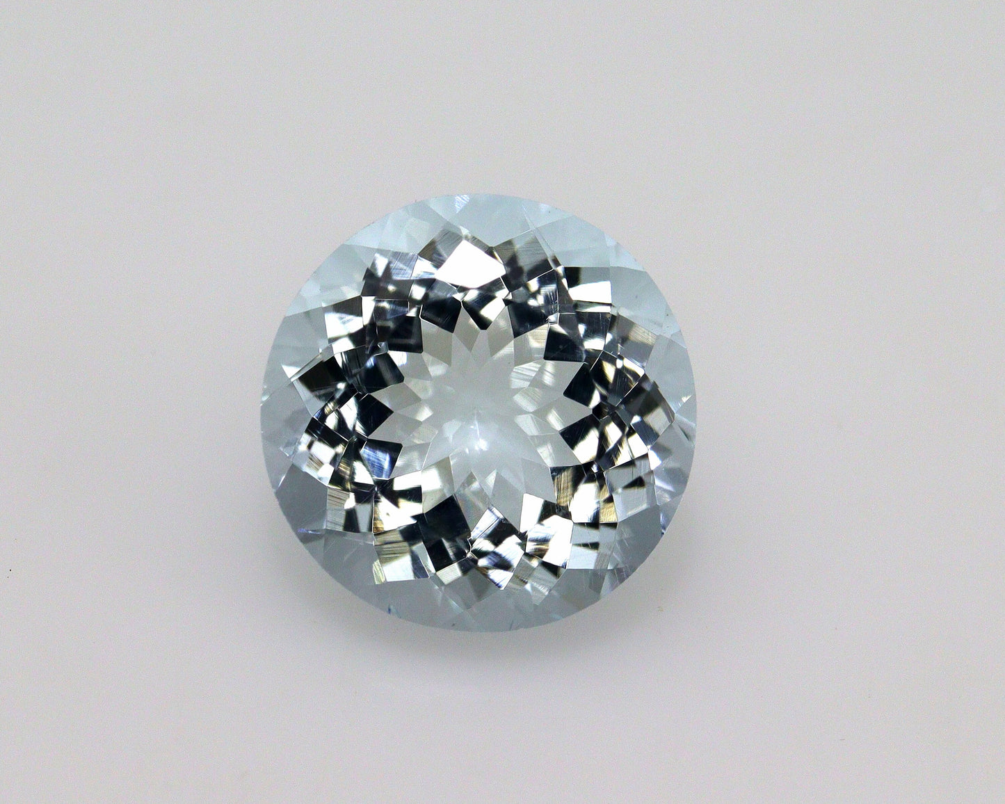 12 mm Aquamarine Round Cut Gemstone, 5.8 Ct AAA Micro Faceted Natural Aquamarine, Large Round Stone for Engagement Ring, Earrings