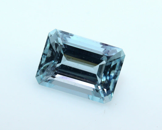 3.2 Ct Natural Aquamarine Emerald Cut • AAA VVS Sea Foam Aquamarine • 10x7 mm Loose Gemstone for Ring • Emerald Cut Aquamarine for Jewelry