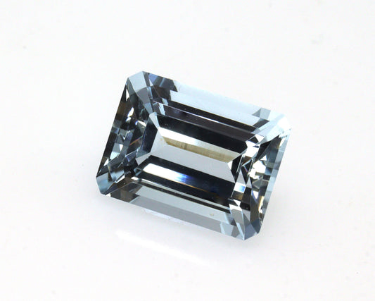 1.7 Ct AAA Natural Aquamarine Emerald Cut | 8 × 6.2 mm Light Blue Loose Gemstone | March Birthstone