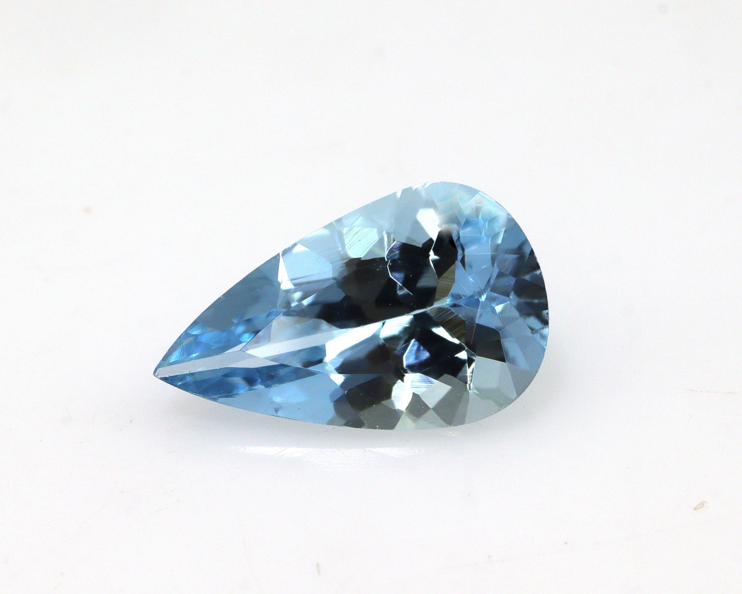 2 Ct Natural Aquamarine Pear – 12x7 mm Medium Blue Gemstone, Unheated AAA Quality African Aquamarine for Ring or Necklace