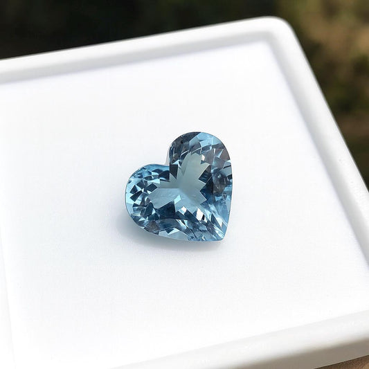 4.5 Ct AAA Natural Aquamarine Heart Cut | High Grade Unheated Aquamarine | Heart Shape Gemstone for Engagement Ring or Pendant