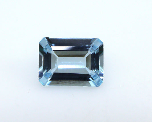 8.9x6.6 mm AAA Natural Aquamarine Emerald Cut | 1.68 Ct Medium Blue Octagon Gemstone | March Birthstone | Fine Grade Loose Aquamarine Stone