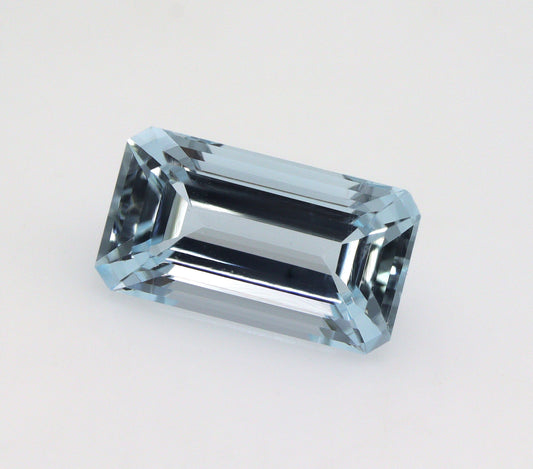 3 Ct Natural Aquamarine Step Cut | 11.7x6.5 mm Loose Blue Aquamarine | Octagon / Baguette Cut for Ring or Pendant, Long Baguette