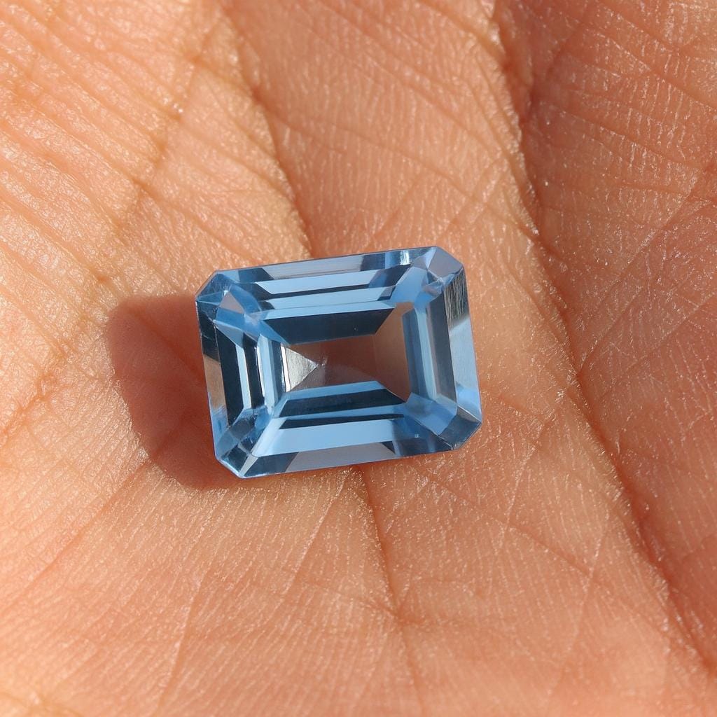 AAA 1.8 Ct Natural Aquamarine Emerald Cut, 8.5x6.6 mm Medium Blue Octagon Gemstone, Aquamarine Ring Stone, March Birthstone Jewelry