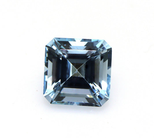 3 Ct Asscher Cut Aquamarine | 8.4 mm Dark Blue Square Gemstone | Asscher Cut Ring | TOP QUALITY Aquamarine AAA+