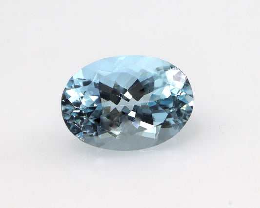 2.3 Ct Natural Aquamarine Oval Cut Gemstone 10x7 mm | AAA Blue Aquamarine Loose Stone for Engagement Ring