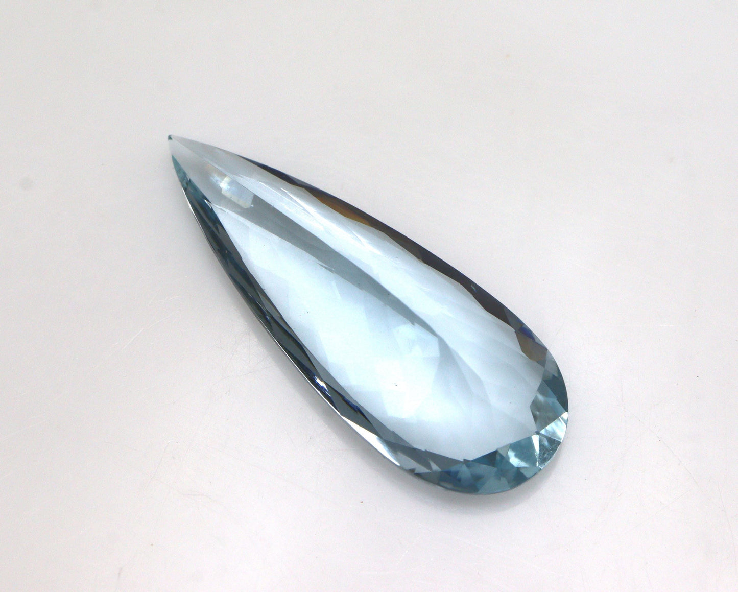 10 Ct Aquamarine Long Pear Cut, 28x10 mm Sleek Elongated Gemstone, AAAA Natural Blue Aquamarine, Long Drop Necklace Stone