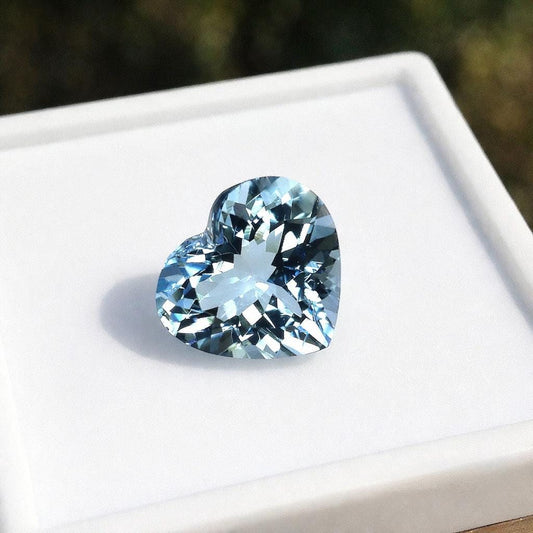 2.32ct Heart Shape Aquamarine | SUPER BLUE AAA+ Loupe Clean Gem | No Heat Natural Gem | For Ring or Pendant | Gem For Engagement, Fine