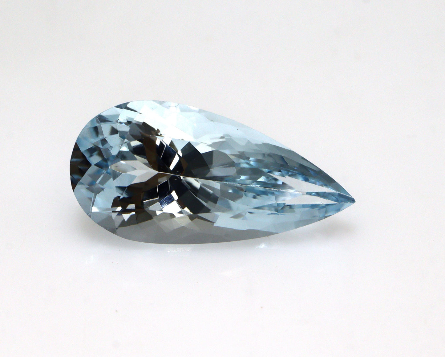 5.6 Ct Aquamarine Pear Gemstone • 18x9mm AAA+ Light Blue • Long Drop for Necklace • Natural Loose Stone • Eye Clean, Unheated