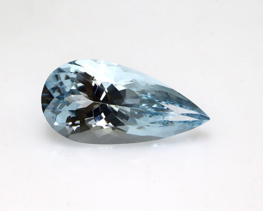 5.6 Ct Aquamarine Pear Gemstone • 18x9mm AAA+ Light Blue • Long Drop for Necklace • Natural Loose Stone • Eye Clean, Unheated