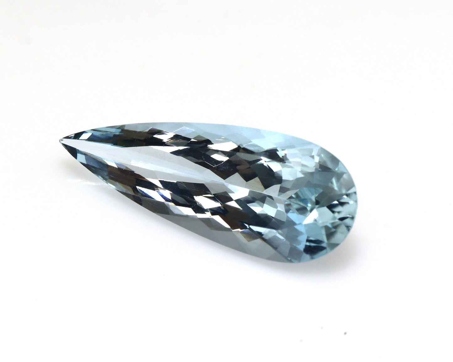 10 Ct Aquamarine Long Pear Cut, 28x10 mm Sleek Elongated Gemstone, AAAA Natural Blue Aquamarine, Long Drop Necklace Stone