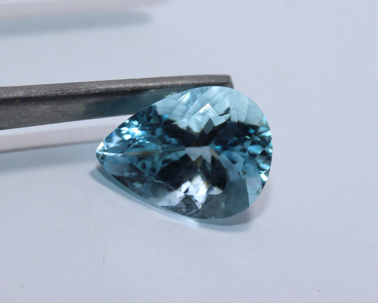 3.10 Cts Natural Aquamarine • 11.8×9 mm Pear Cut • AAA Quality • Medium Blue Aquamarine For Birthday. African Origin No Heat