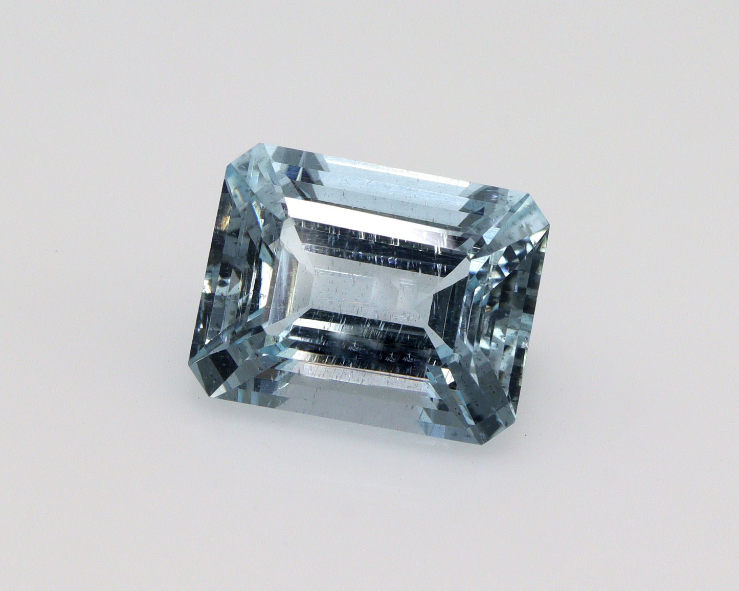 5.85 Ct Natural Aquamarine Emerald Cut | Big 12x9.5 mm Faceted Aquamarine | Light to Medium Blue Aquamarine for Engagement Ring or Necklace