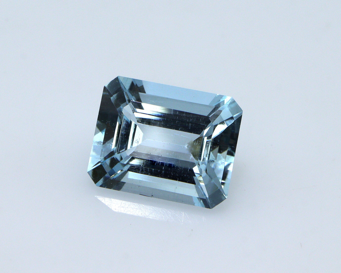3.8 Ct AAA Aquamarine Emerald Cut 13.6x6.5 mm | Natural Medium Blue Gemstone for Custom Ring, Pendant
