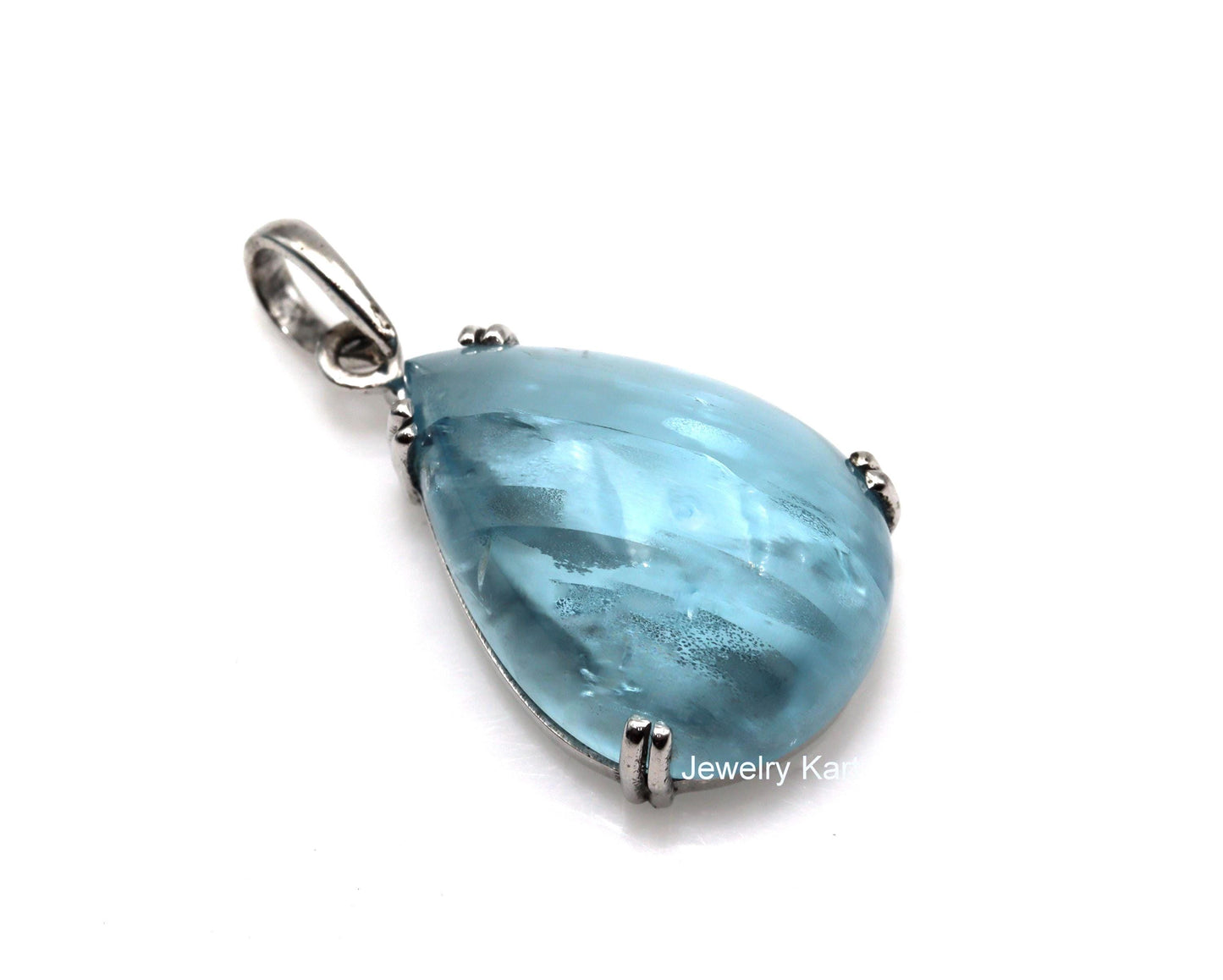 Large Aquamarine Pendant, Rare 40 Ct Collector’s Necklace, Huge Pear Cabochon Necklace, Vintage Statement Heirloom Jewelry, CERTIFIED
