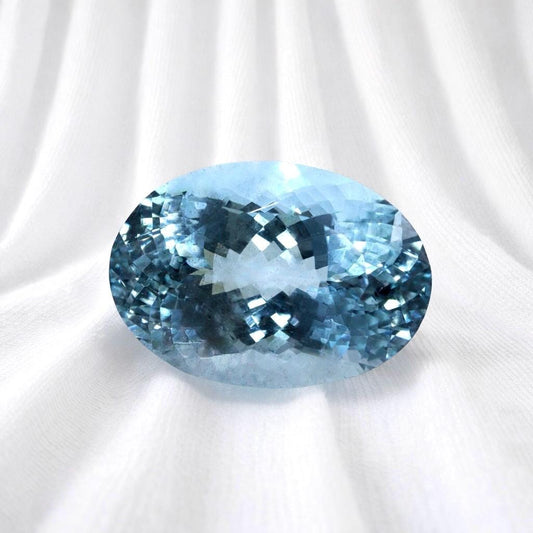 EXCLUSIVE 12.8 Cts AAA+ Natural Aquamarine – Rare Dark Blue Oval | Micro-Faceted | Highly Lustrous Big Gemstone