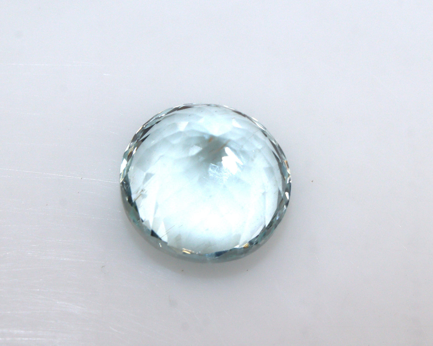 11.3 mm Natural Aquamarine Round – 5.9 Ct AAA Faceted Aquamarine Gemstone | Large Round | Eye-Clean | Africa Origin